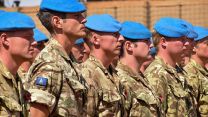 Soldiers from the LRRG (Long Range Reconnaissance Group) pay their respects during a service of remembrance at their base in Gao, Mali 111121 CREDIT MOD.jpg