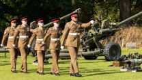Soldiers of 4 Regiment Royal Artillery marked the proclamation of HM The King with a 21-round gun salute in York Museum Gardens (Picture: MOD).
