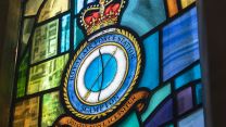 Stained glass, including Red Arrows, RAF Scampton insignia, which pays tribute to RAF Scampton 160421 CREDIT MOD
