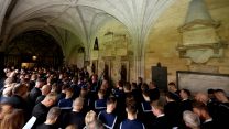 Submariners gathered at the Combined Services Memorial 06112022 Picture Royal Navy Scotland