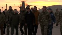 Sunak and Volodymr Zelensky travelled in Chinook to Lulworth Camp 08022023 CREDIT POOL