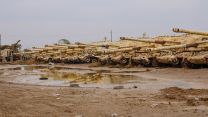 Tanks lined up at Camp Taji.