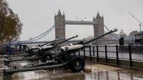 The Celebratory guns ready at the Tower of London for the Kings 75th birthday 14112023 CREDIT BFBS