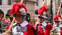 The Company of Pikemen and Musketeers parade following King Charles' proclamation (Picture: MOD).