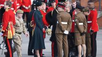 The Duke of Cambridge and The Duchess of Cambridge visit the 1st Battalion Irish Guards at the St. Patrick's Day Parade, Mons Barracks, Aldershot