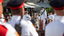 The Earl of Wessex on the Dias watching the Queen's Birthday parade in Gibraltar 09062022 CREDIT MOD Crown Copyright.jpg