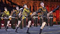 The Military Band of the North Korean People's Army at Spasskaya Tower Festival 2019, Moscow (Picture: PA).