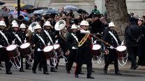 The Royal Marines Band Service march down Whitehall on Remembrance Sunday (Picture: MOD).