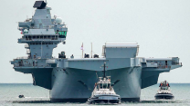 The Royal Navy's 65,000-tonne vessel made her return to home port 040823 CREDIT ROYAL NAVY