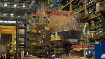 The Royal Navy's fourth Astute class submarine, HMS Audacious, under construction