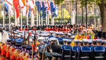 Military personnel during the funeral procession in London