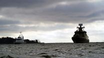 The formidable silhouette of FNS Hamina (right) with HMS Puncher off Helsinki (Picture: MOD) The formidable silhouette of FNS Hamina (right) with HMS Puncher off Helsinki
