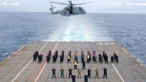 The trials team with their Merlin, HMS Albion 26072023 CREDIT Royal Navy.jpg