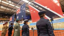 Triservice members were a part of the Medal's ceremony, raising the flags at the Commonwealth Games 01082022 CREDIT MOD Crown Copyright.jpg