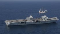 Two Fleet Flag Ships side-by-side in Oman, Shabab Oman II and HMS Queen Elizabeth 31102021 Credit HMSQE Twitter.jpeg 