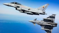 The Typhoons flew as targets conducting dynamic profiles to give the HMS Dragons sensors some challenging presentations during the exercise (Picture: MOD)