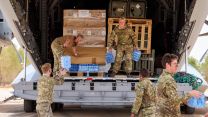 UK military personnel seen here unloading stores for British Nationals, who will be evacuated from Sudan 25042023 CREDIT MOD Crown Copyright