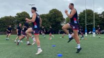 UKAF players do drills in training at HMS Temeraire before IDRC in France
