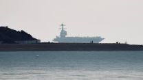 US Navy's newest aircraft carrier, USS Gerald R Ford, anchors in the Solent 14112022 CREDIT Amy Savage, @AmzJS13.jpg