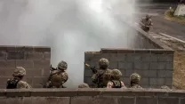 	Ukrainian recruits taking on urban warfare training in the UK