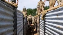 Ukrainian recruits training in trench warfare in the UK