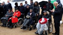 Veterans gather at Horse Guards Parade in London ahead of Remembrance Sunday commemorations at the Cenotaph (Picture: MOD).