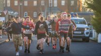 Welsh Guards Christmas fancy dress PT session 8 111222 CREDIT WELSH GUARDS