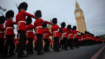 The majority of Armed Forces personnel participating in the Coronation procession travelled to London via train overnight, arriving at Waterloo Station