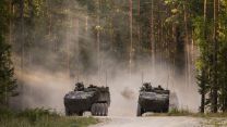 Danish Piranha V Armoured infantry fighting vehicles during Exercise Dragon Charge 17 August 2022 CREDIT Crown Copyright