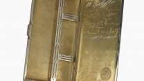 Wyler's cigarette case has signatures from the Memphis Belle's crew, and General Eisenhower.