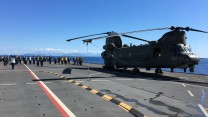 FOD plod (Foreign Object Damage walk) on HMS Ocean - aka picking up any rubbish that could fly into a helicopter's rotor blades    ...