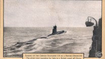 Postcard from the First World War that depicts the German U-8 off the coast of Dover - (c) Historic England