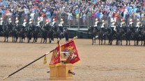 Her Majesty The Queen presented the Household Cavalry with new Standards today. 