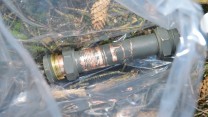 Pipe bomb recovered from a hide 
