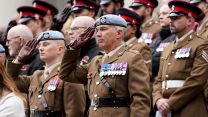 Members of the Armed Forces pictured during the last post during the service of Remembrance (Picture: PA)