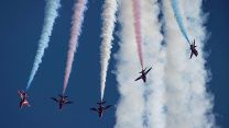RAF's red arrows are in Croatia on Ex Spring Hawk 23 using colours in their training (Picture: MOD).