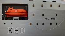 RFA Proteus' life boat pictured up close in London (Picture: MOD).