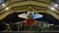 RAF Armourers (Weapon Technicians) prepare a Royal Air Force Typhoon FGR4 for Air Strikes against Houthi military targets in Yemen (Picture: MOD).