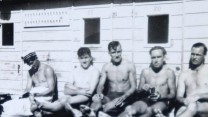 Troops relax and take a swim