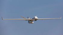 the SkyGuardian Protector aircraft flying over RAF Waddington during a sortie 08092021 CREDIT MOD