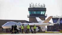 the SkyGuardian aircraft preparing before taking off on a sortie from RAF Waddington 08092021 CREDIT MOD