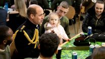 The Prince of Wales talking with members of the Irish Guards on St Patrick's Day 2023 (Picture: MOD).