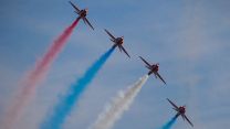 The famous Red Arrows performing pre-season flights in Croatia (Picture: MOD).
