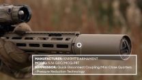 The KS-1 rifle suppressor and barrel which pushes the high pressure gas away from the shooter.