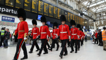 The majority of Armed Forces personnel participating in the Coronation procession travelled to London via train overnight, arriving at Waterloo Station