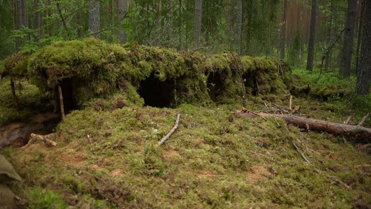 Scots' camouflaged trench in Estonia during Exercise Spring Storm