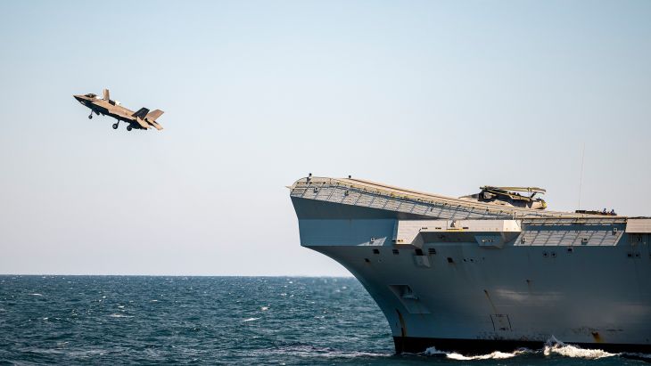F35-B takes off from HMS Prince of Wales