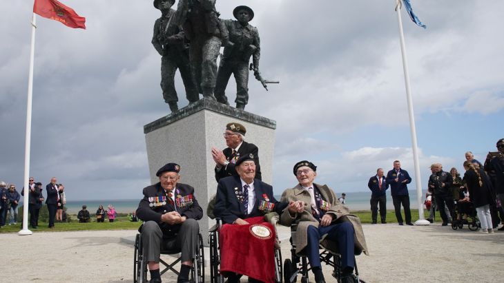 D-Day veterans Richard Brock, Ken Hay, Henry Rice and Ken Benbow (Picture: PA)