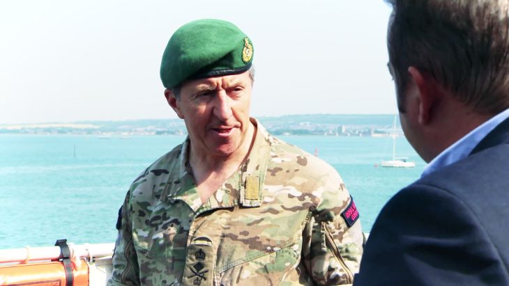 First Sea Lord General Sir Gwyn Jenkins says the Royal Navy is ready for warfighting - as anything else is simply not an option (Picture BFBS)