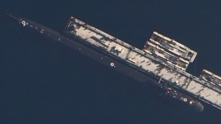 A GUGI-associated submarine in dock at Olenya Guba on the Kola Peninsula in Russia